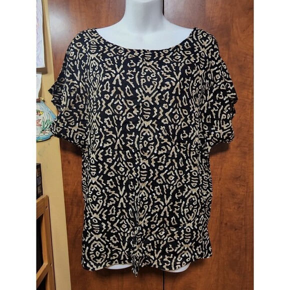Avon Style Vintage Abstract Print Oversized Blouse Top (M/L) - Picture 9 of 12